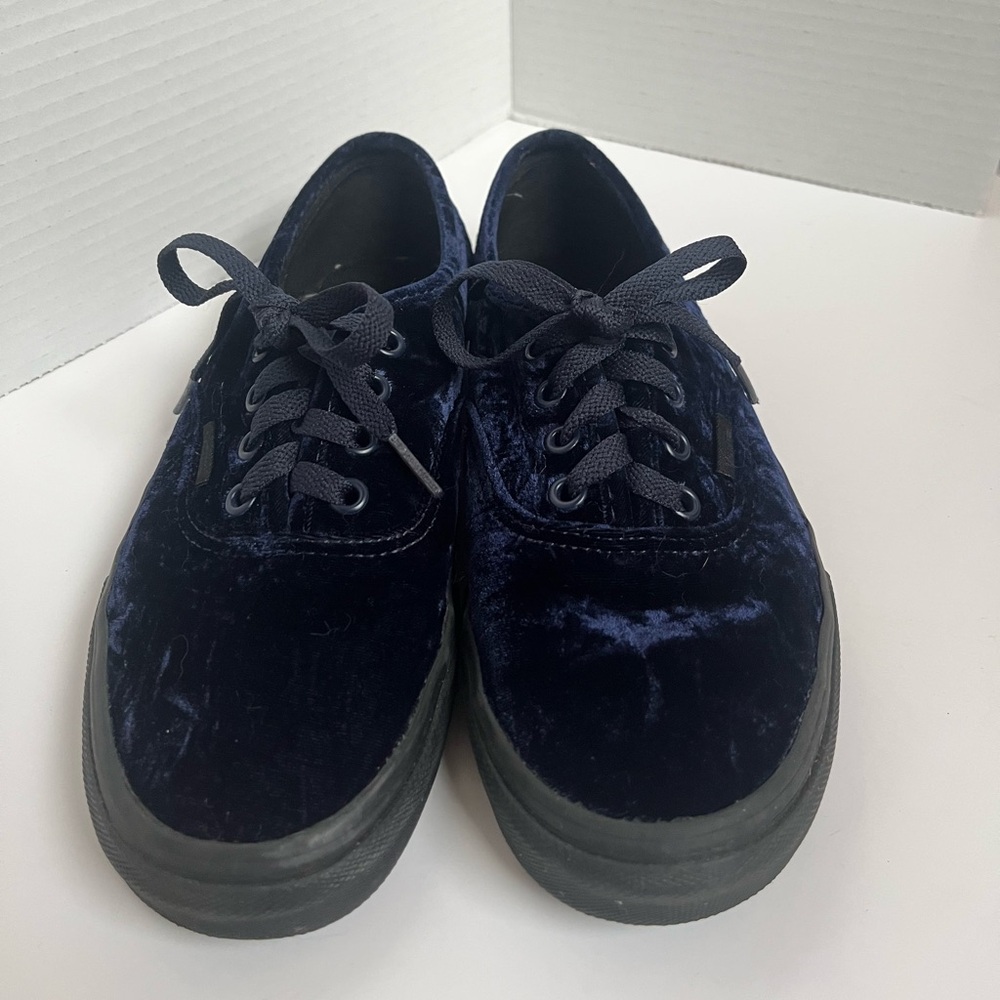 Vans Authentic Skate Velvet Navy Blue Black Sneaker Women's Shoe Size 8